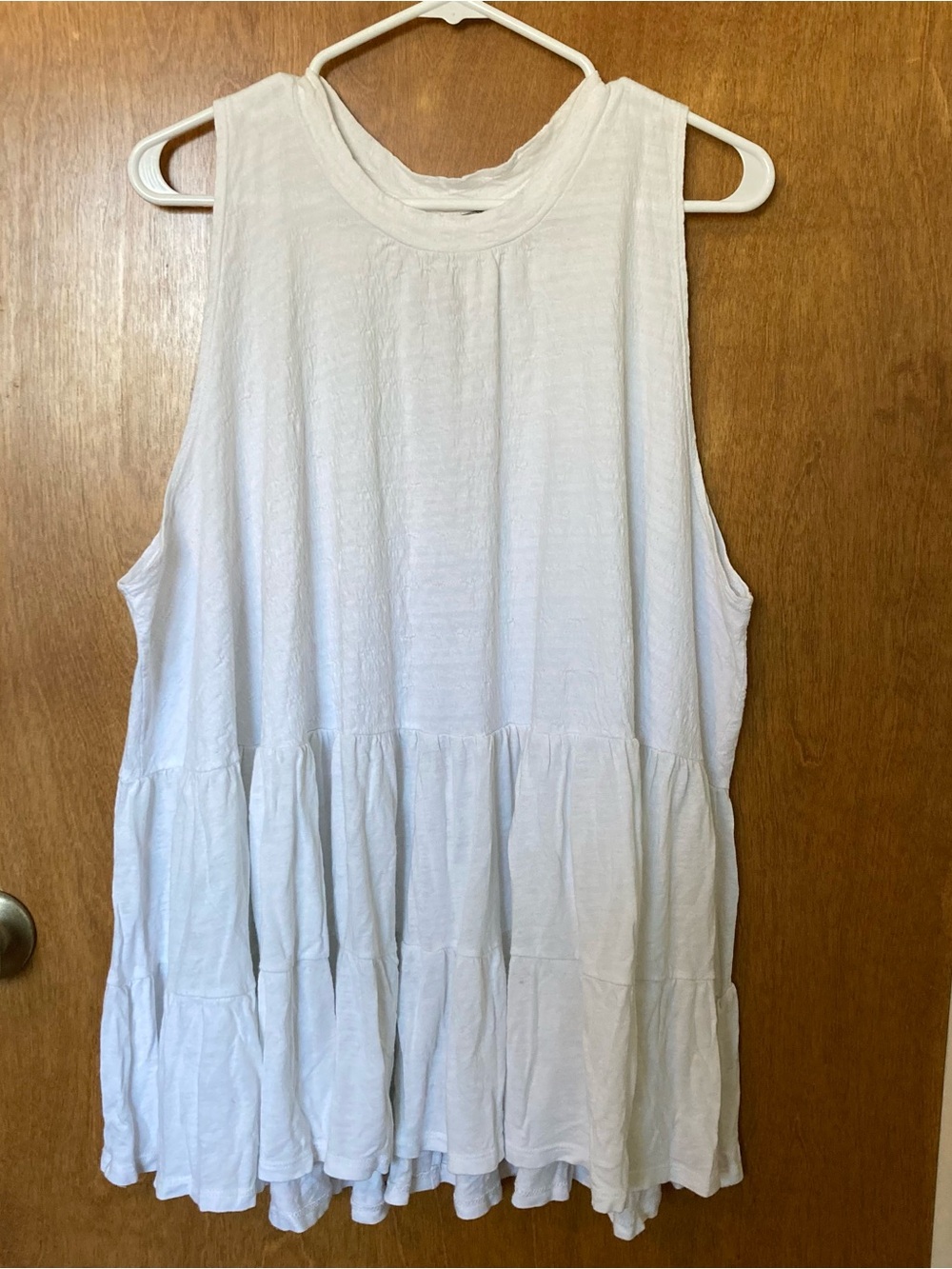 Free People size large Sleeveless Tiered Swing Tank tie back